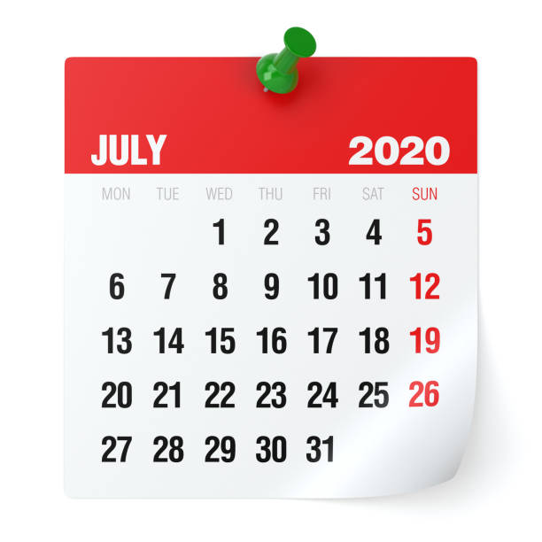 istock July 2020 - Calendar. Isolated on White Background. 3D Illustration 1168631542