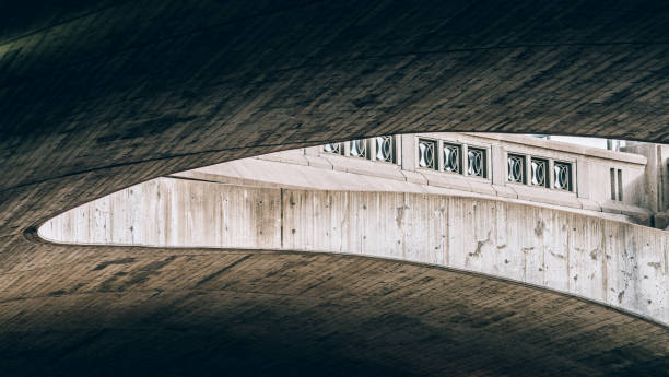 Architecture variety in downtown Ottawa, capital city of Canada. Underpass of the bridge across Rideau Canal, under Rideau street. Underpass of the bridge across Rideau Canal, under Rideau street. This is not part of the building but part of the bridge over canal.