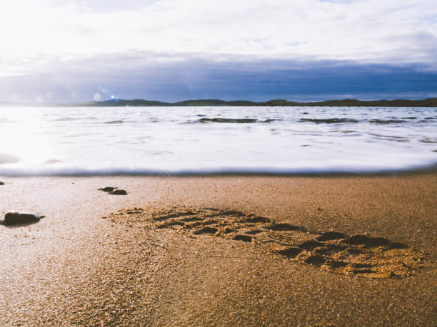 istock Foot print in sand 1168637138