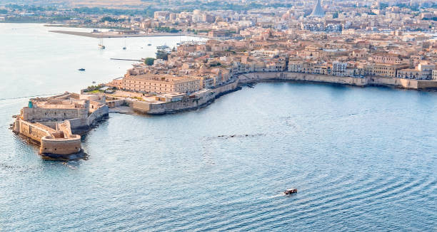 istock Coastline town Syracuse Sicily and old Ortigia island 1168641091