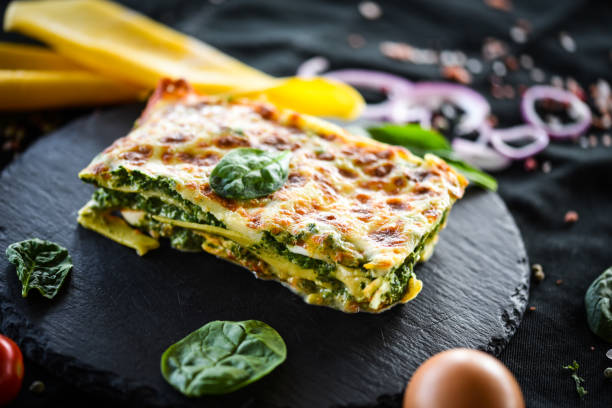 istock italian lasagna slice with fresh ingredients 1168642966