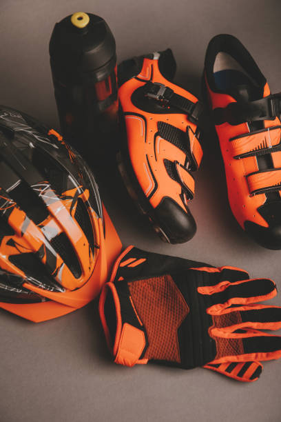 istock Helmet, gloves and water bottle - bicycle accessories 1168645808