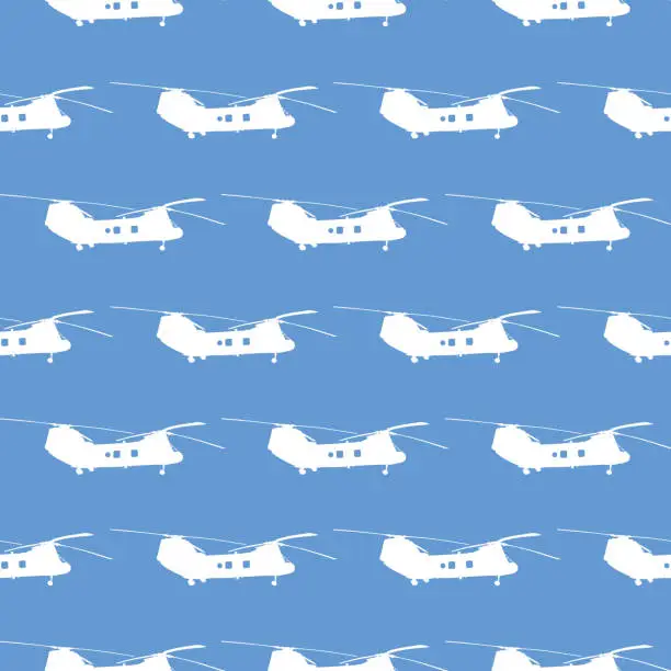 Vector illustration of Retro Helicopter Seamless Pattern