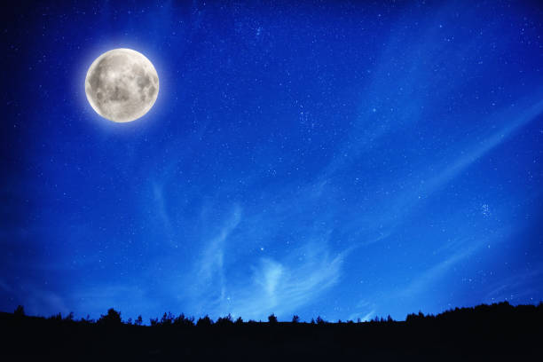 istock Full moon on night sky with stars 1168648634