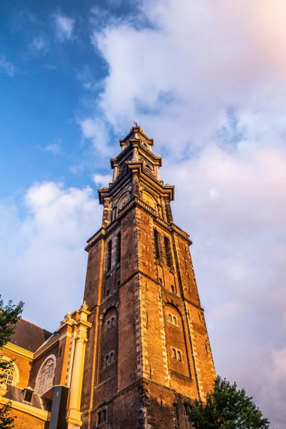 istock Westerkerk Church in Amsterdam at sunset 1168649636