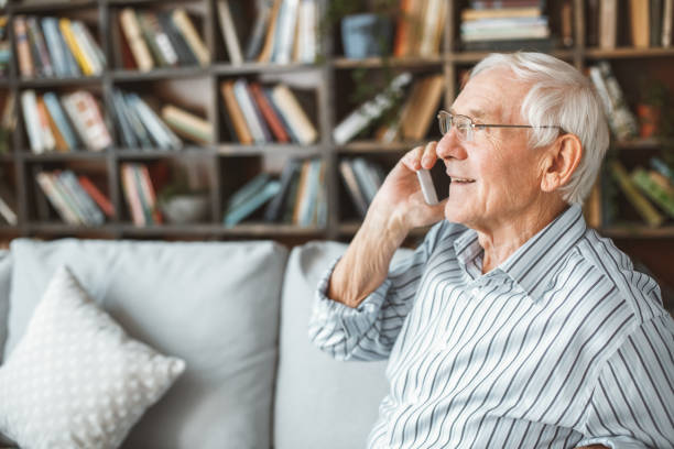 istock Senior man at home retirement concept sitting phone call 1168662264