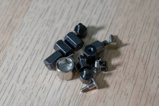 istock PC build - screw male and female for cpu fan mount 1168664573