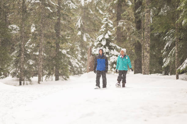 istock A senior couple snowshoeing in the forest 1168669054