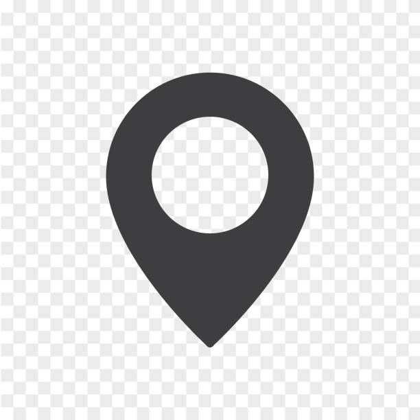 Simple location mark isolated on transparent background. Map pointer icon. Vector illustration flat design of simple location mark isolated on transparent background. Map pointer icon. pinning stock illustrations