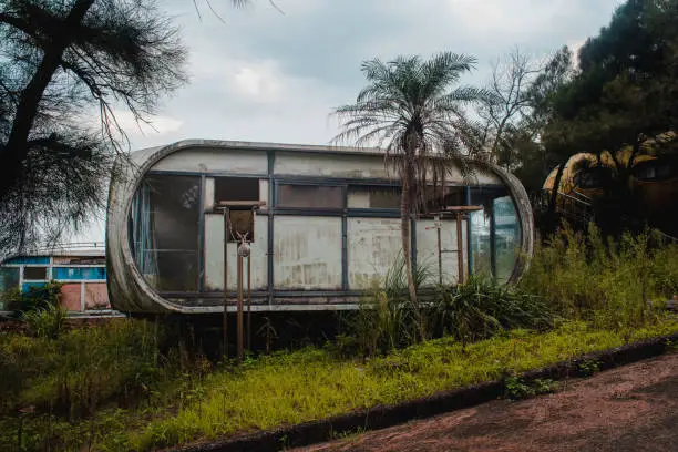 Abandoned UFO houses in Wanli District, Taiwan.