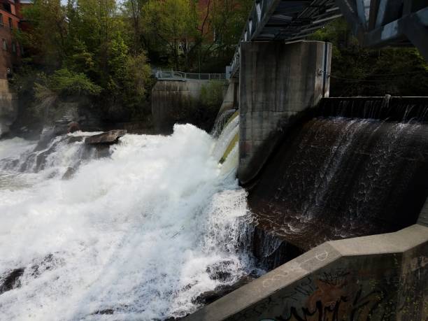 istock waterfall and rapids in river in Sherbrooke, Canada 1168678089