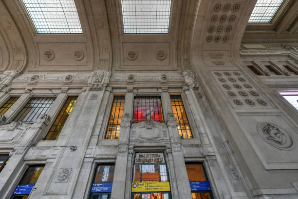 Inside the Milano Centrale, or Milan Central railway station, the main railway station of Milan, Italy.