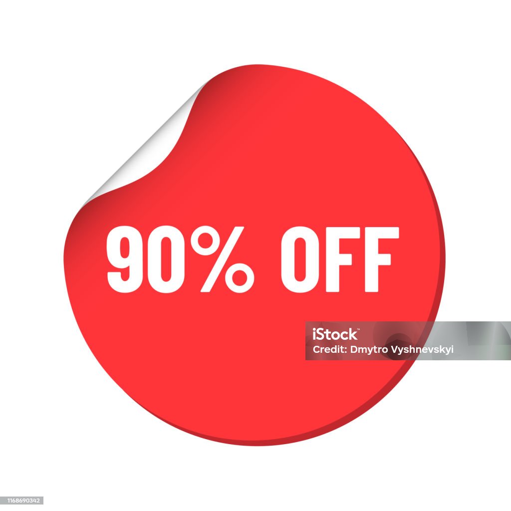 Discount Red Sticker Red Discount Sticker Stock Illustration - Download Image Now ...
