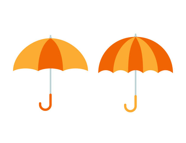значок зонтика. векторная иллюстрация. символ. плоский дизайн. - storm umbrella parasol rain stock illustrations
