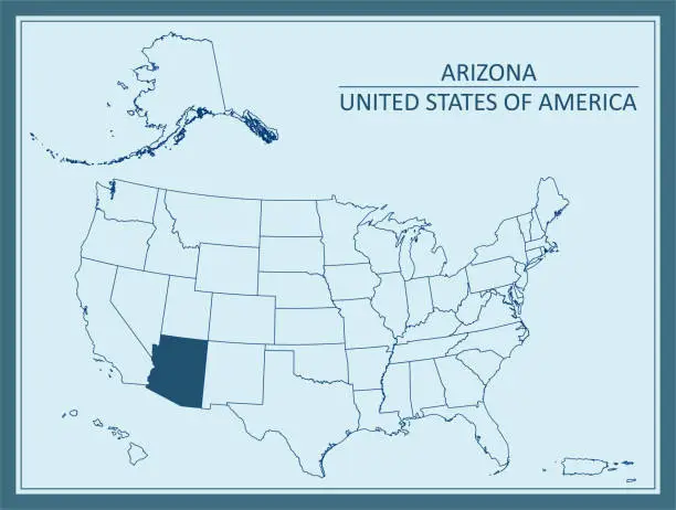 Vector illustration of Arizona map USA illustration image art