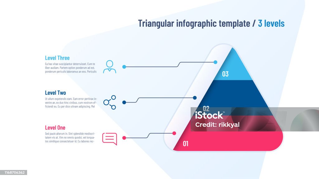 Triangular Pyramid Infograph Vector Infographic Template In The Shape Of Triangle Pyramid Divided By ...