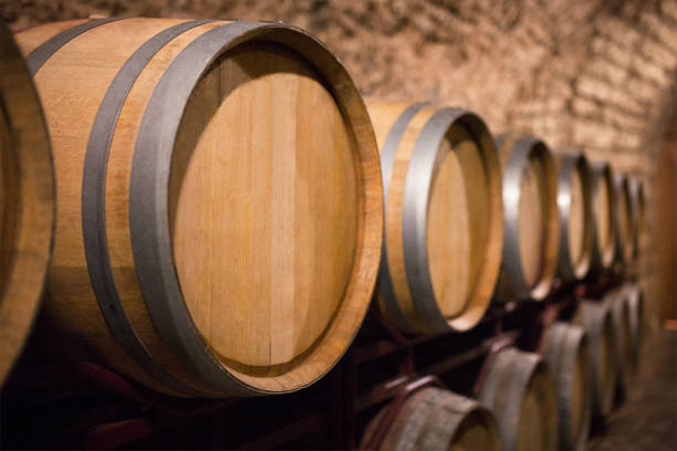 istock wine barrels. wine cellar and old winery 1168707133