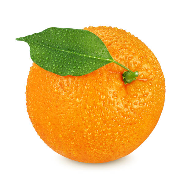 istock Whole wet orange isolated on white background 1168708149