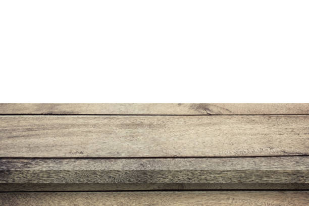 istock Empty wood table on isolate white background and display montage with copy space for product. 1168708292