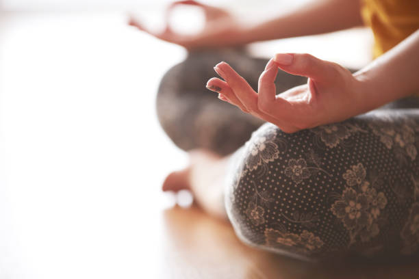 istock Close up of hands doing mudra in yoga flow 1168714840
