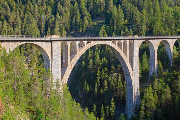 wiadukt wiesener - travel destinations davos river nature zdjęcia i obrazy z banku zdjęć