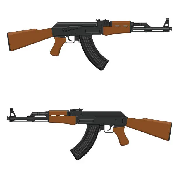 Vector illustration of AK-47 AR