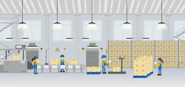 Vector illustration of Factory production line