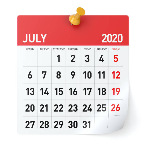 istock July 2020  -Calendar. Isolated on White Background. 3D Illustration 1168722143