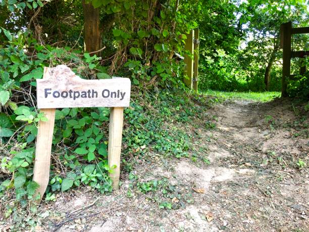 istock Wooden sign saying footpath only 1168722342