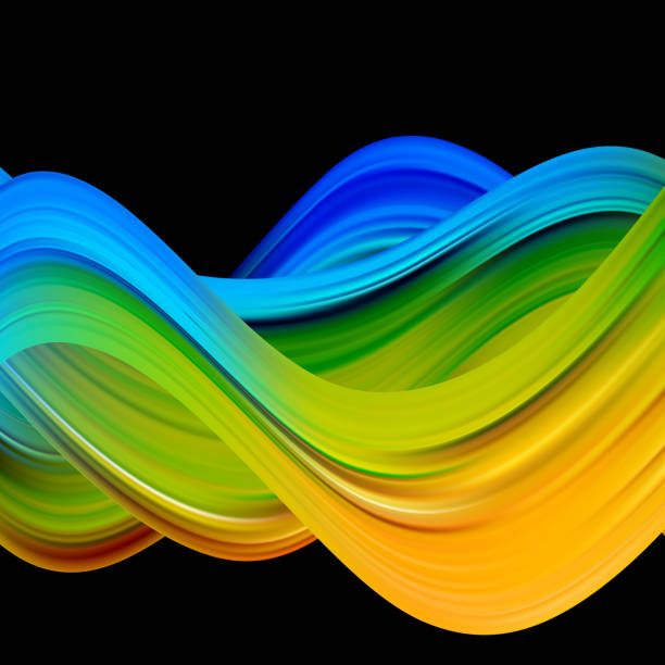 istock Modern colorful flow poster. Wave Liquid shape in black color background. Art design for your project. Vector illustration EPS10 1168722478