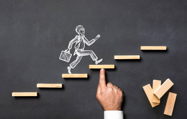 istock Career Planning and Business Challenge Concept with Hand Drawn Chalk Illustrations on Blackboard 1168725602