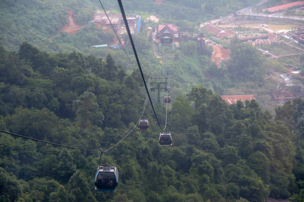 istock Cable car in the fog.Beautiful nature trail (da nang,vietnam) 1168726477