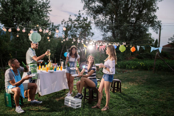 istock Outdoor barbecue party with friends 1168727089