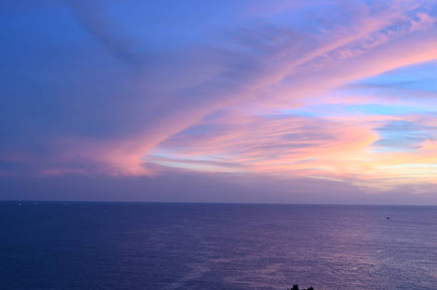 sunset at tojinbo in summer