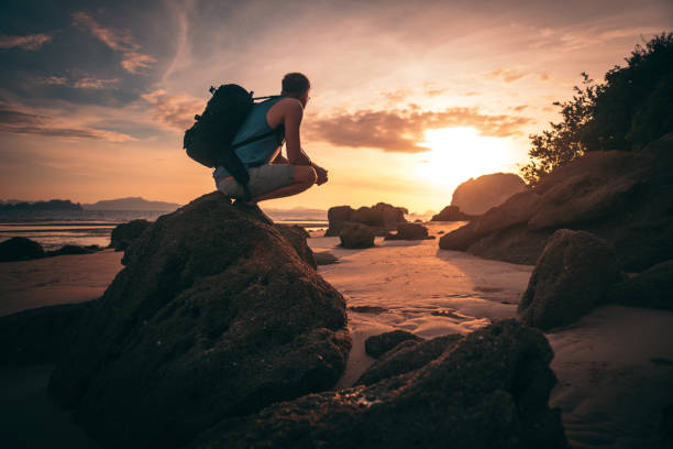 istock Beach relaxation. Looking at sea sunset 1168729158