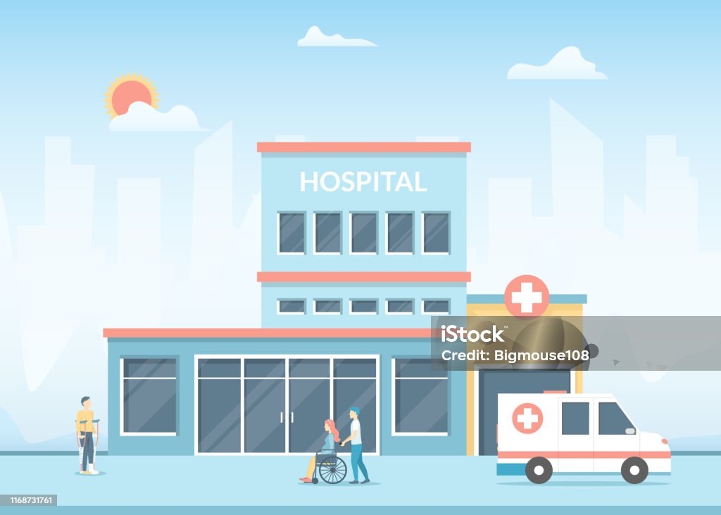 Ilustración de Edificio Del Hospital De Dibujos Animados En Una Escena De Fondo De Paisaje Vector y más Vectores Libres de Derechos de Arquitectura exterior - iStock Ilustración de Edificio Del Hospital De Dibujos Animados En Una Escena De Fondo De Paisaje Vector y más Vectores Libres de Derechos de Arquitectura exterior - iStock