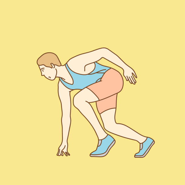 istock Sporty runner on color background. Side view. Sport and healthy lifestyle 1168735916
