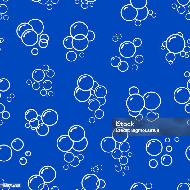 Bubbles Thin Line Seamless Pattern Background Vector Stock Illustration ...