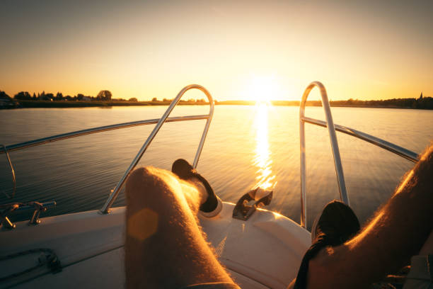 istock Peaceful lake scenery. Boat POV 1168736130