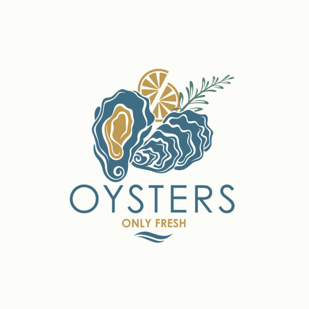 illustrations, cliparts, dessins animés et icônes de étiquette de coquille d'huître - prepared oysters