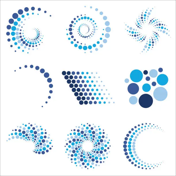 Vector illustration of Dot Patterns Logos 1