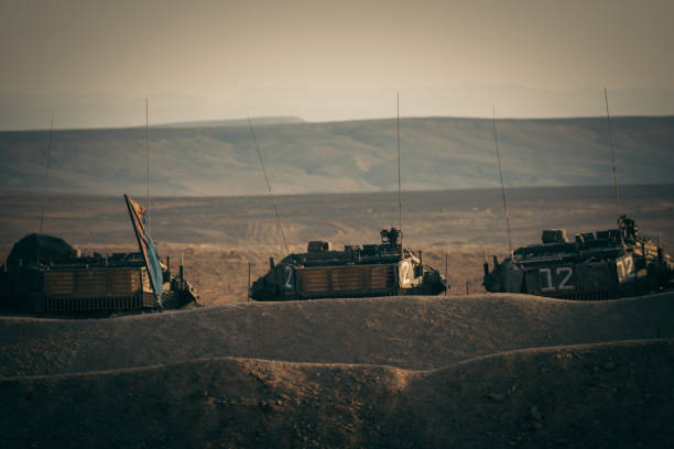 istock Tanks on the desert 1168740038