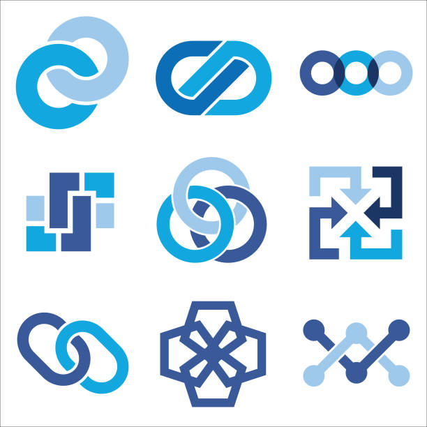 link logos - kettenglied stock-grafiken, -clipart, -cartoons und -symbole