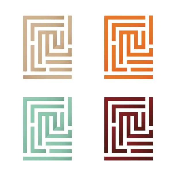 Vector illustration of Labyrinth m logo design
