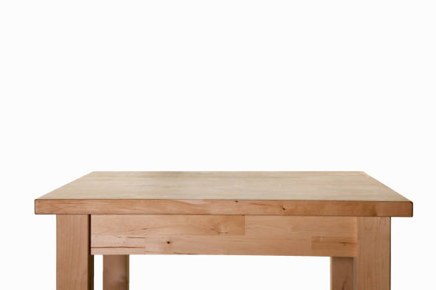 istock table top Light wooden. Table isolated on white background can be used for display or montage your products . 1168744998