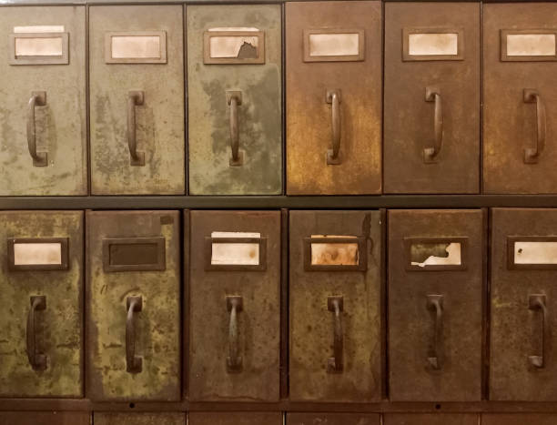 istock Background old antique lockers cabinet. 1168748119