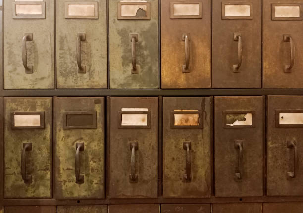 istock Background old antique lockers cabinet. 1168748128