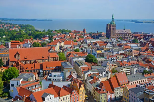 Stralsund old town. View from St. Mary's church tower.