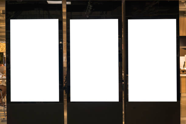 istock Blank billboard advertising panel with chairs for guest passenger in terminal airport, Mock up white, insert for text of customer. Space for texting. your products or promotional. 1168751215