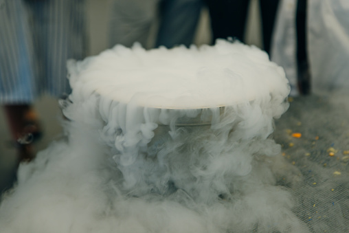 Steam of Nitrogen Created from Liquid Nitrogen Exposed to Temperatures